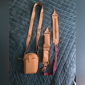 Bandolier Tan Crossbody Bag with Strap
